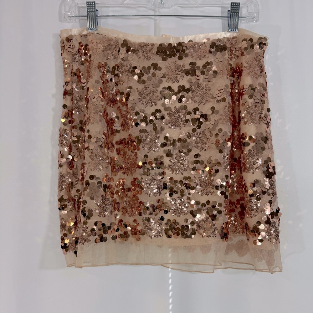 Rose Gold Sequin Mini Skirt